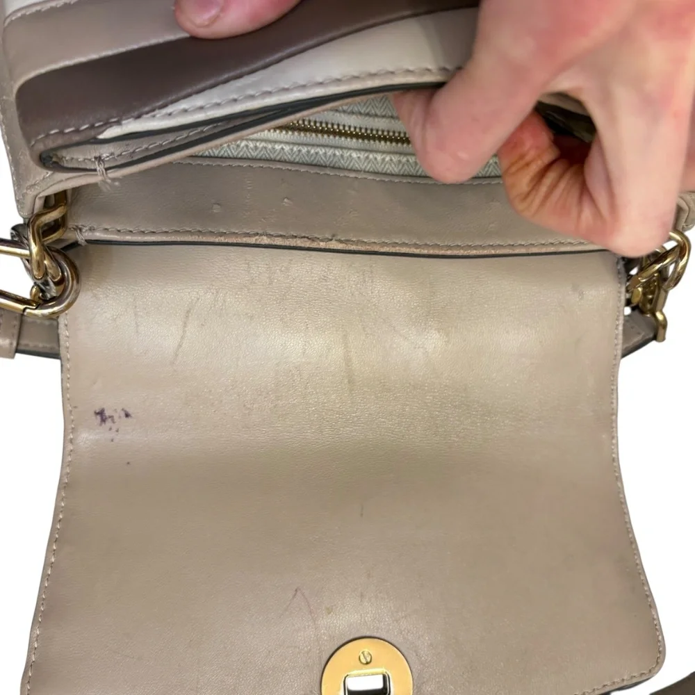 Tory Burch Kira Chevron Colorblock Top-Handle Satchel Bag Rare tlc